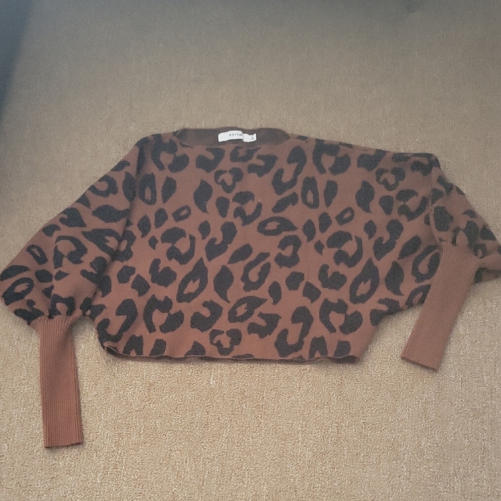 Brown Leopard Print Sweater